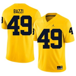 MICH Men Maize Adam Bazzi Game College Football #49 Jerseys 105985-604