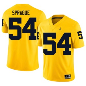 U-M College Football #54 Men Maize Andrew Sprague Stitched Jersey 578076-304