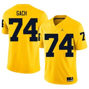 UMich High School Avery Gach Mens #74 Maize College Football Jersey 422317-273