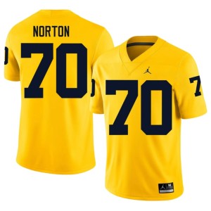 University of Michigan 2026 Mens Maize #70 Brady Norton College Football Jerseys 257043-223