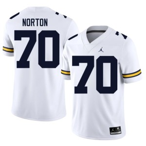UMich Brady Norton White College Football Embroidery #70 Mens Jersey 178428-511