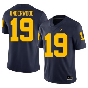 U of M Men Navy University #19 Bryce Underwood College Football Jersey 803517-594