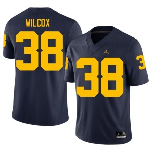 U-M College Football Mens Navy Bryce Wilcox #38 2026-27 Jersey 693654-214