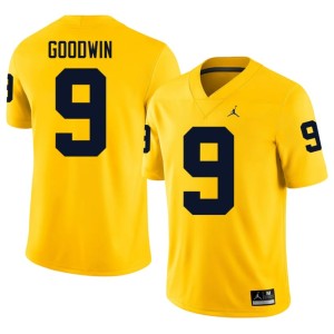 U-M Mens #9 Maize Game Channing Goodwin College Football Jerseys 700588-176