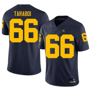 Wolverines Official College Football #66 Dan Taraboi Navy Mens Jersey 928846-463