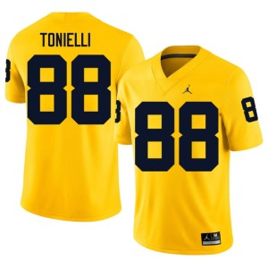 Michigan Mens High School Maize College Football #88 Deakon Tonielli Jerseys 234179-314