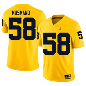 U-M Eli Musmand Game College Football Men #58 Maize Jersey 914844-877