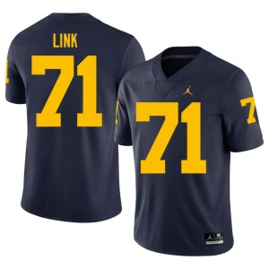 U of M Evan Link #71 Alumni Men's Navy College Football Jersey 307280-363