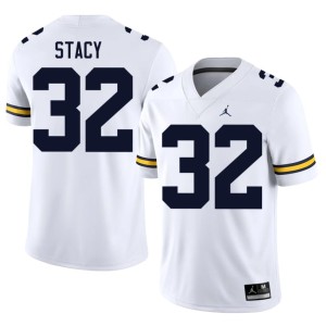 UMich Men #32 College Football NCAA White Gary Stacy Jerseys 627763-753