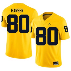 Michigan Men Hogan Hansen Alumni Maize College Football #80 Jerseys 966099-939