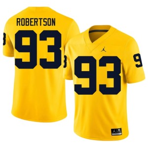 MICH Maize College Football Mens Official #93 Hunter Robertson Jersey 182111-987