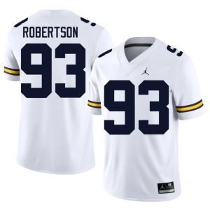 University of Michigan Wolverines White #93 Hunter Robertson College Football Men Player Jerseys 925654-808
