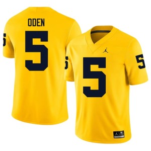 Michigan Stitched Maize College Football Jacob Oden #5 Mens Jerseys 792138-961