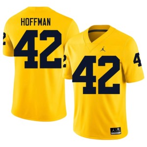 Michigan Jalen Hoffman Men Maize #42 College Football NCAA Jersey 788164-315