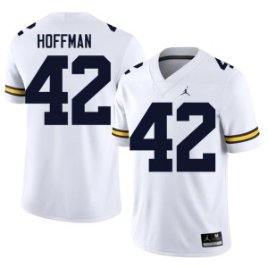 MICH Game #42 Men's College Football White Jalen Hoffman Jerseys 660236-610