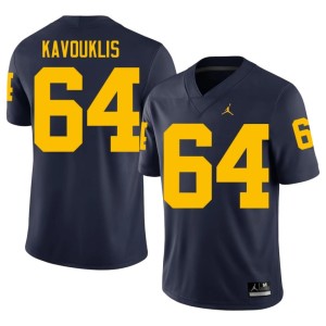 Michigan #64 Men Limited College Football Navy James Kavouklis Jersey 229377-911