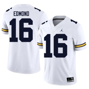 U of M #16 College Football Jo'Ziah Edmond Mens Game White Jersey 840484-216