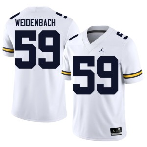 Michigan Wolverines White College Football Mens John Weidenbach #59 Limited Jerseys 523778-279