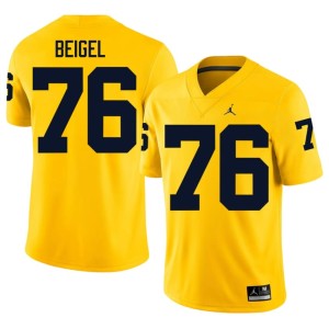 Michigan Limited Maize #76 Manuel Beigel College Football Men's Jersey 288573-808