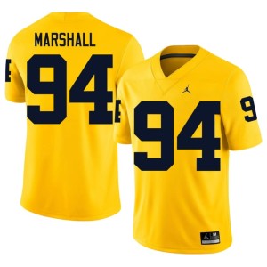 U of M Game #94 Nate Marshall College Football Men's Maize Jerseys 257513-754