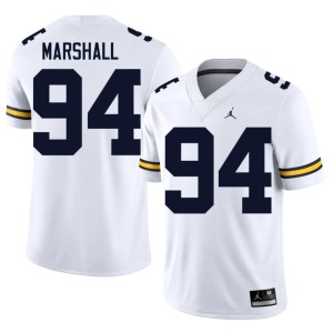 Michigan Wolverines NCAA #94 Nate Marshall Men's College Football White Jerseys 302397-557