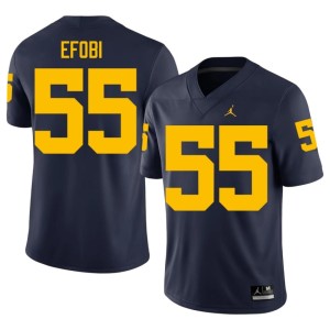 Michigan University College Football #55 Navy Nathan Efobi Men Jersey 130830-523