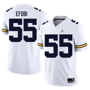 Wolverines #55 White Nathan Efobi Official College Football Mens Jersey 754772-750
