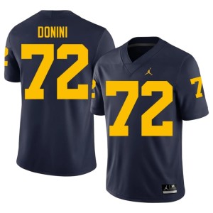 U-M College Football Embroidery #72 Men Peter Donini Navy Jersey 614706-338