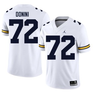 Michigan College Football Peter Donini White Men University #72 Jerseys 590725-989