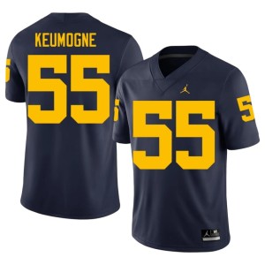 Wolverines #55 Official College Football Randy Keumogne Navy Men Jerseys 190273-457