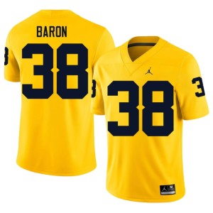 UMich Maize Sam Baron #38 Men's College Football High School Jersey 823237-640
