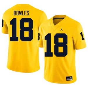 Michigan Wolverines University Troy Bowles Mens College Football Maize #18 Jersey 883562-208