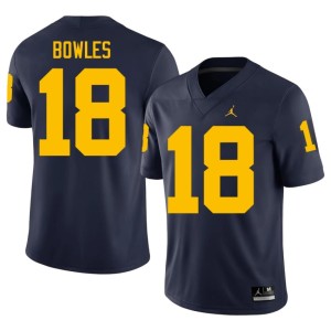 University of Michigan Wolverines College Football #18 Navy Stitched Troy Bowles Men's Jerseys 511198-358