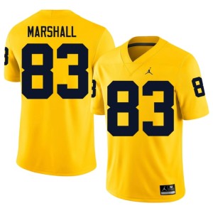 University of Michigan Mens Maize Alumni #83 Zack Marshall College Football Jerseys 787105-988