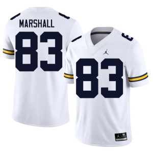 University of Michigan Wolverines #83 Stitched College Football Zack Marshall Men White Jersey 270438-525