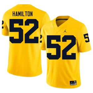 Michigan Alumni Ace Hamilton College Football Maize Men #52 Jerseys 697615-197