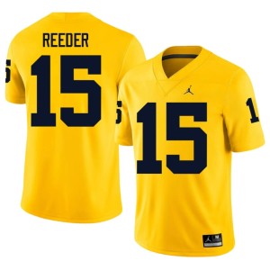 U-M Game Mens College Football Maize Aden Reeder #15 Jerseys 893965-700