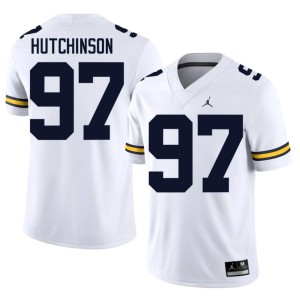 Michigan Mens Limited #97 Aidan Hutchinson College Football White Jersey 585447-818