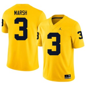 U of M Men Andrew Marsh Player College Football Maize #3 Jersey 198529-911