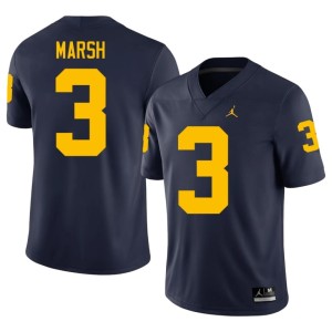 University of Michigan Stitched Men #3 Navy Andrew Marsh College Football Jersey 713950-953