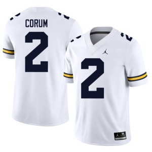 U of M 2026 #2 Men White Blake Corum College Football Jerseys 997552-230