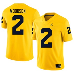 UMich College Football Men's Charles Woodson Player Maize #2 Jerseys 479686-867