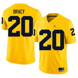 Wolverines #20 Chris Bracy Maize Mens University College Football Jersey 759680-104