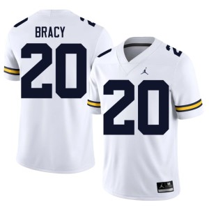 Michigan White College Football Chris Bracy University #20 Mens Jerseys 245629-361