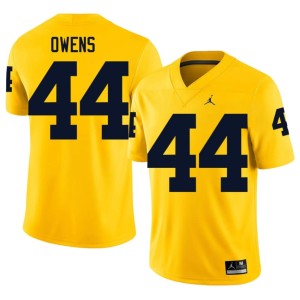 Wolverines University #44 Mens College Football Maize Eli Owens Jersey 331204-863