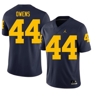 Michigan College Football Eli Owens Embroidery Men #44 Navy Jersey 669996-412