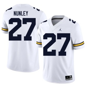 Michigan White #27 Official Ernest Nunley College Football Mens Jerseys 457776-975