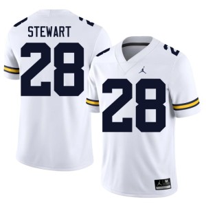 MICH White 2026 College Football #28 Mens I'Marion Stewart Jerseys 494443-981