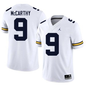 Wolverines #9 College Football Mens J.J. McCarthy Player White Jerseys 299299-910