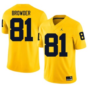 U of M NCAA Mens Maize #81 Jamar Browder College Football Jersey 734433-403